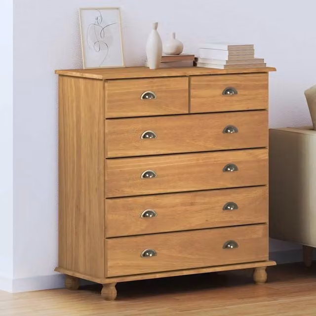 Cassettiera moderna vidaXL in legno di pino marrone L 91 cm, P 40 cm, H 95,5 cm
