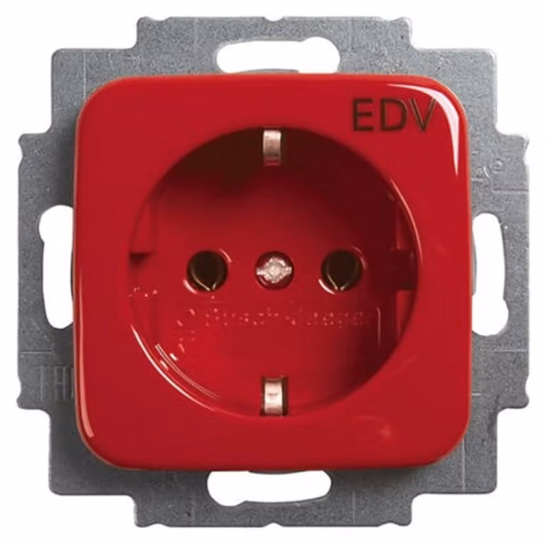 Busch-Jaeger SCHUKO inserto per presa di corrente rosso RAL3020 20 EUC/DV-217-101