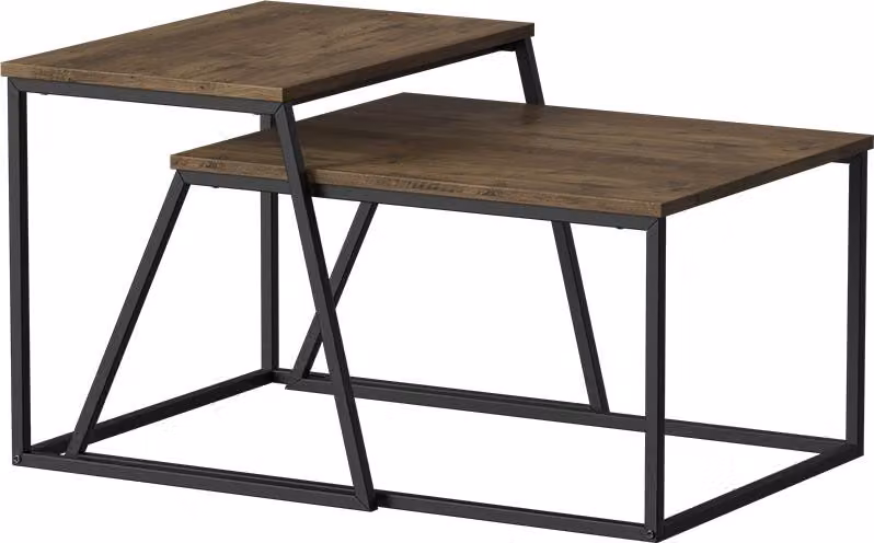 Tavolino da divano Vicco Myra Rovere rustico/nero 60 x 50 cm 2 parti, Model 56368