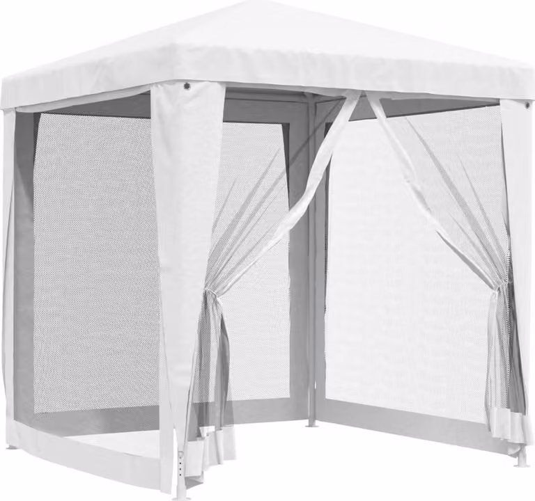 Tendone per Feste con 4 Pareti in Rete 2x2 m Bianco