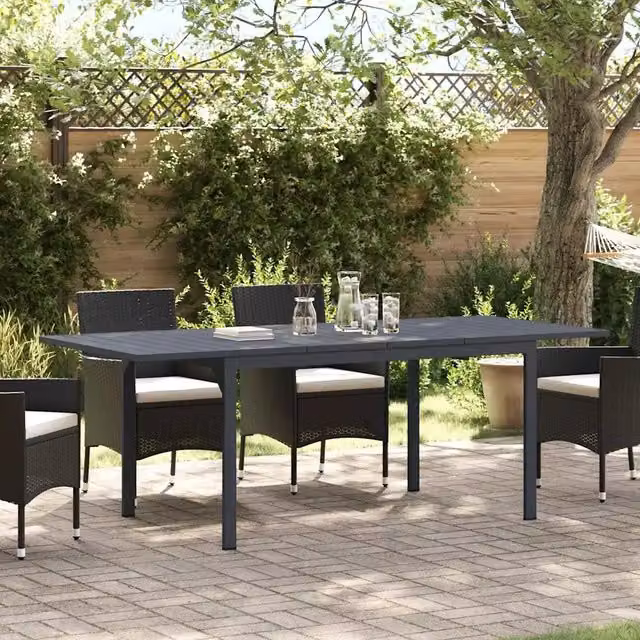 Tavolo da Pranzo da Esterno Antracite 210 x 90 x 73 cm Acciaio 3381205