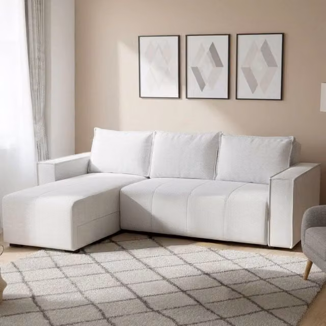 Naturno Divano Letto con Penisola Contenitore Bianco L/P/H: 237 x 169 cm – 1