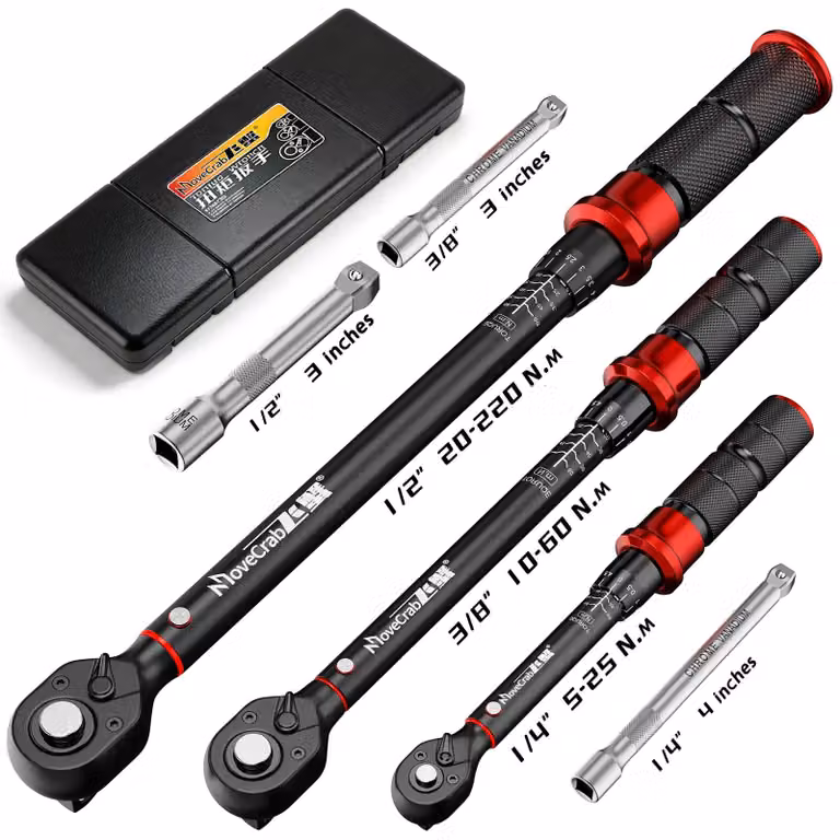 Set di chiavi dinamometriche - Set di utensili meccanici - 6 pezzi - 5–220 Nm - Per riparazioni di motociclette