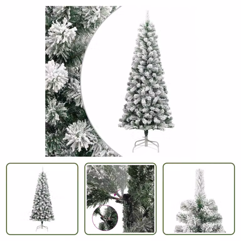 The Living Store Albero di Natale artificiale pieghevole innevato 180 cm