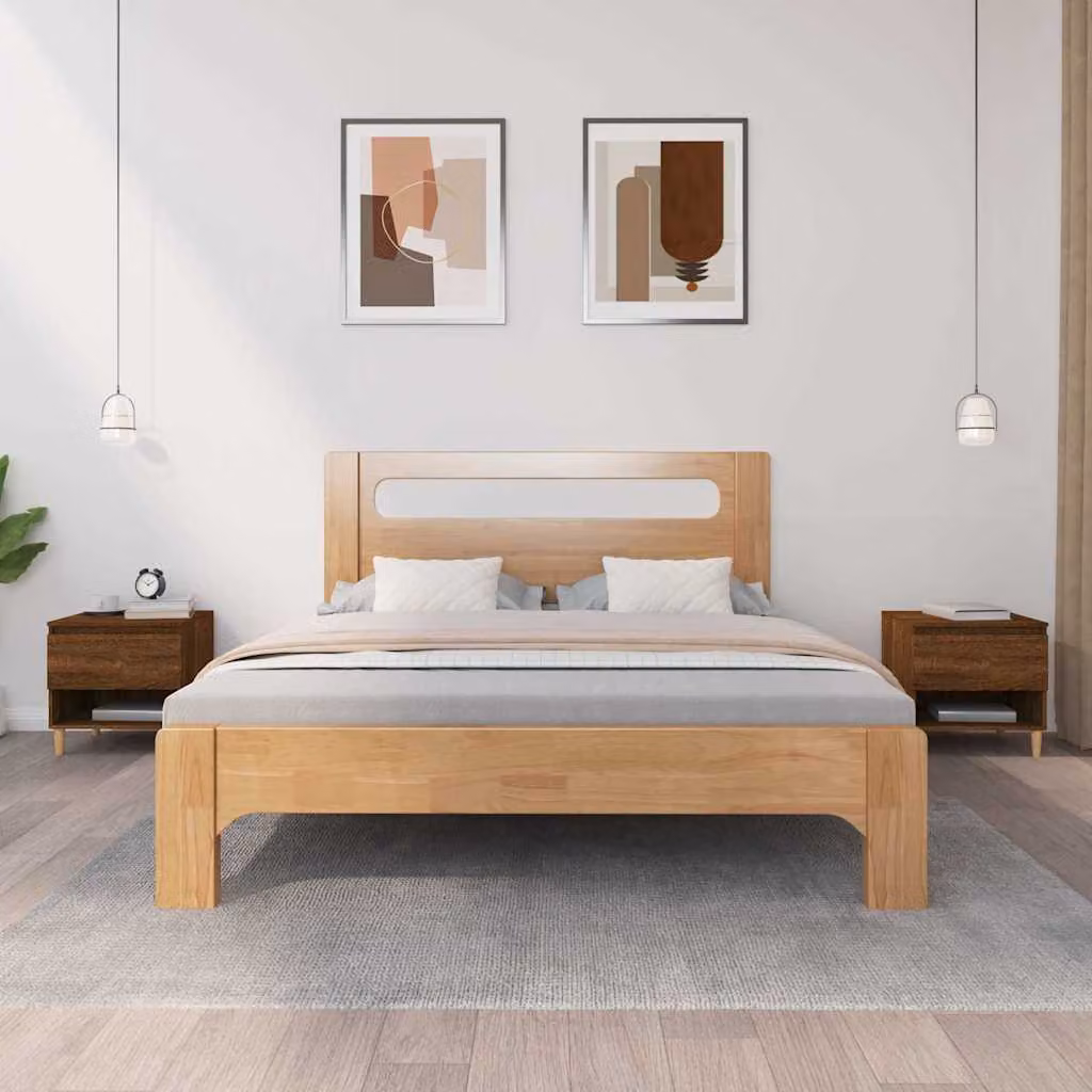 Set di 2 comodini moderni vidaXL in legno marrone L/P/H: 50 x 46 x 50 cm