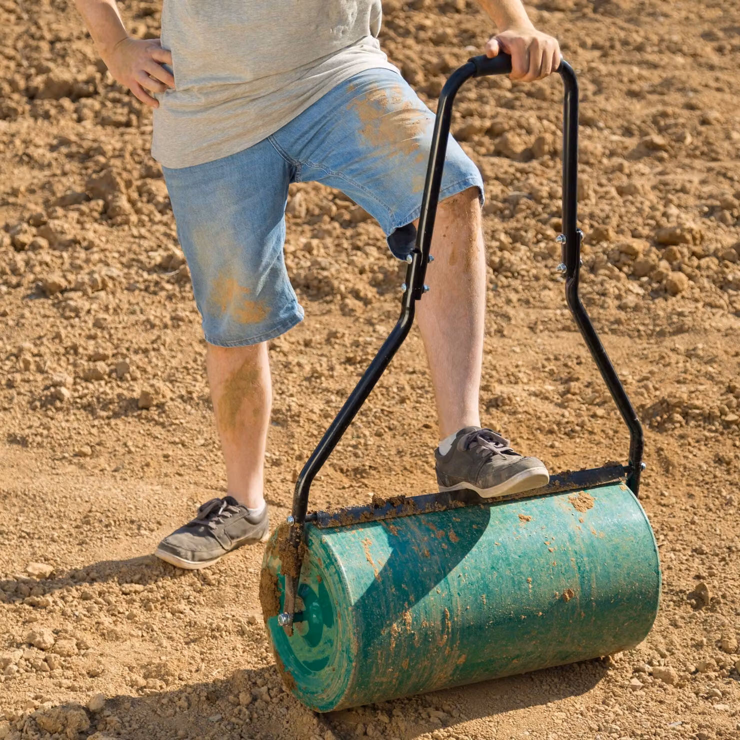 Rullo per prato manuale TecTake in acciaio verde per adulti – 2