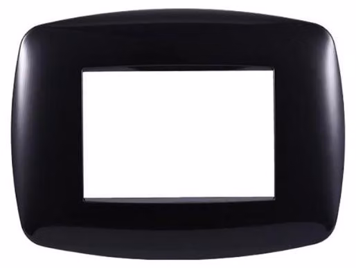 Ettroit placca compatibile Bticino Livinglight 3 moduli plastica slim colore nero - LN87302