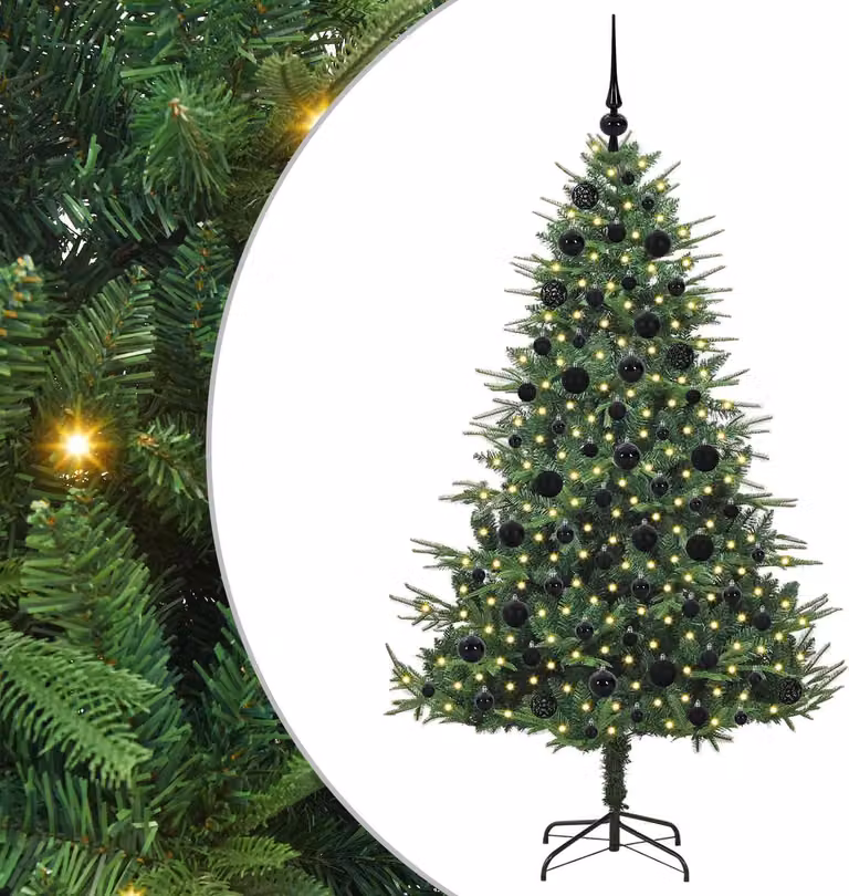 Albero di Natale artificiale preilluminato con pallina verde