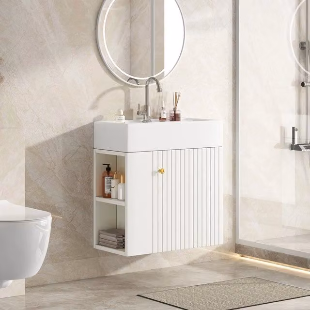 Mobile Bagno con Lavabo e Sottolavabo Pensile 55 cm ¨C Xylo ¨C Bianco