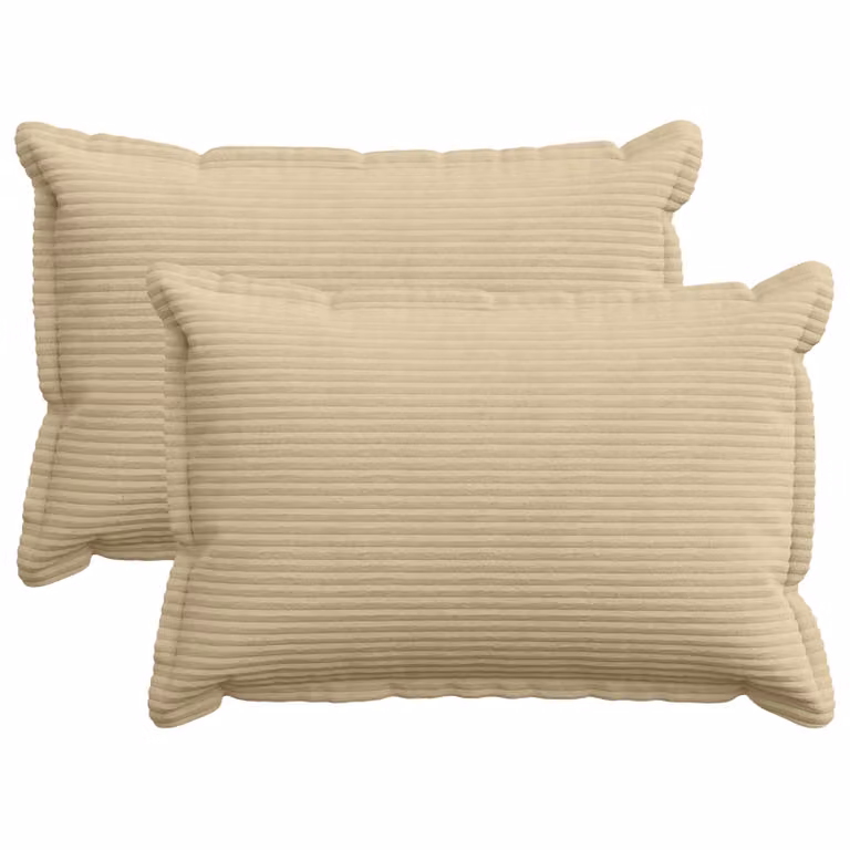 Set di 2 federe vidaXL HOUTEN in velluto a coste, colore grigio verde chiaro, L 50 cm x P 80 cm
