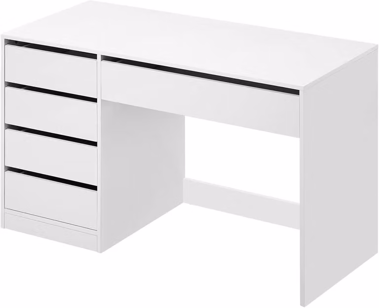 Scrivania da trucco - Tavolo da trucco - Scrivania - Tavolo per computer - Specchiera con cassetti - 120x55 cm - Contenitore con 5 cassetti