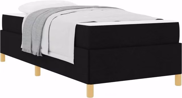 Letto singolo | Letto per adulti | Struttura del letto con materasso Nero 80 x 200 cm Tessuto