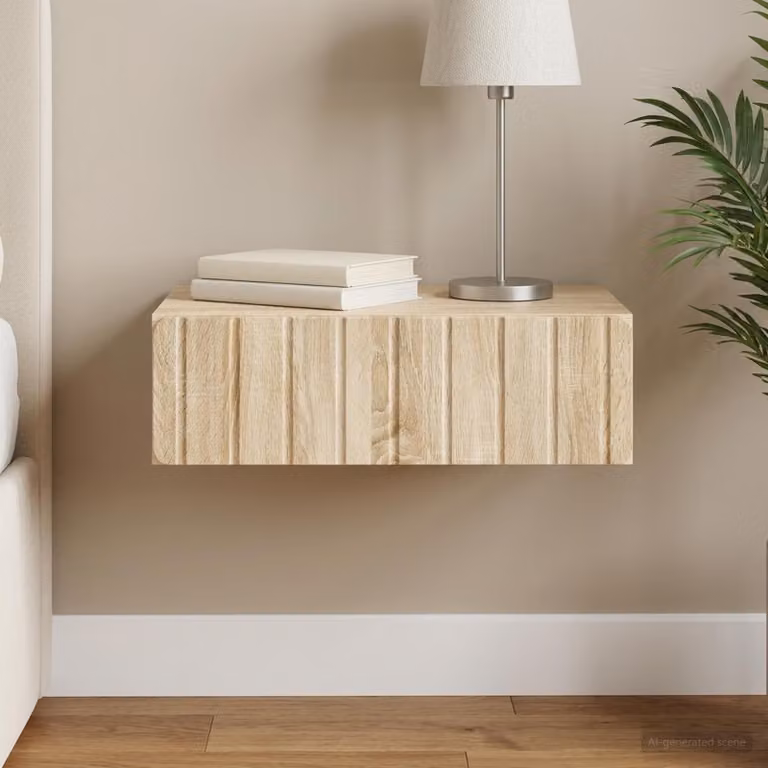 vidaXL Tavolino da Parete Laterale in Rovere Sonoma, L 59 cm x P 34,5 cm x H 17 cm