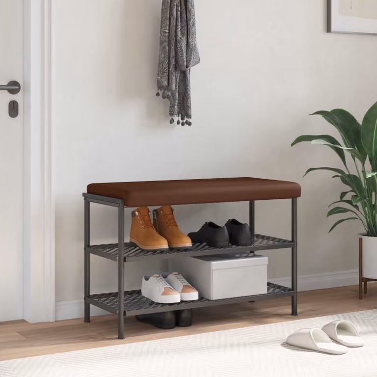 Cuscino per panchina vidaXL in similpelle marrone con base antiscivolo e imbottitura in schiuma, 80 x 80 x 3,5 cm