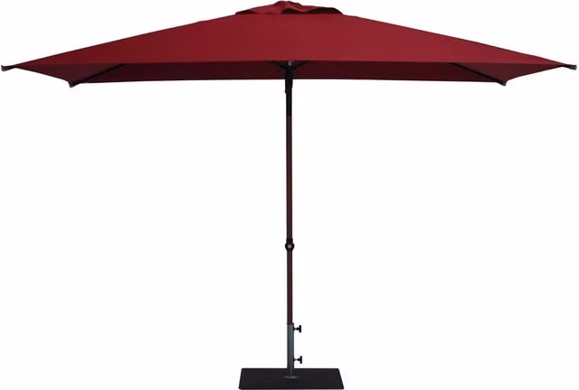 Ombrellone da Giardino 3x2 m Palo Ø38 mm in Alluminio Effetto Legno Tessuto Olefin Trend Wood Bordeaux
