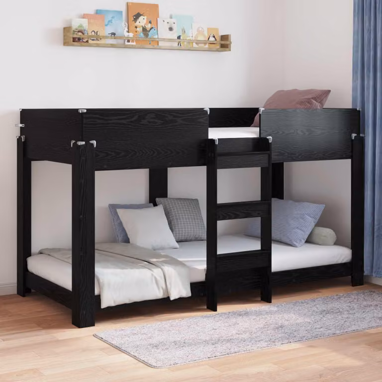 Maison Exclusive - Letto a castello per bambini effetto rovere nero 80 x 200 cm