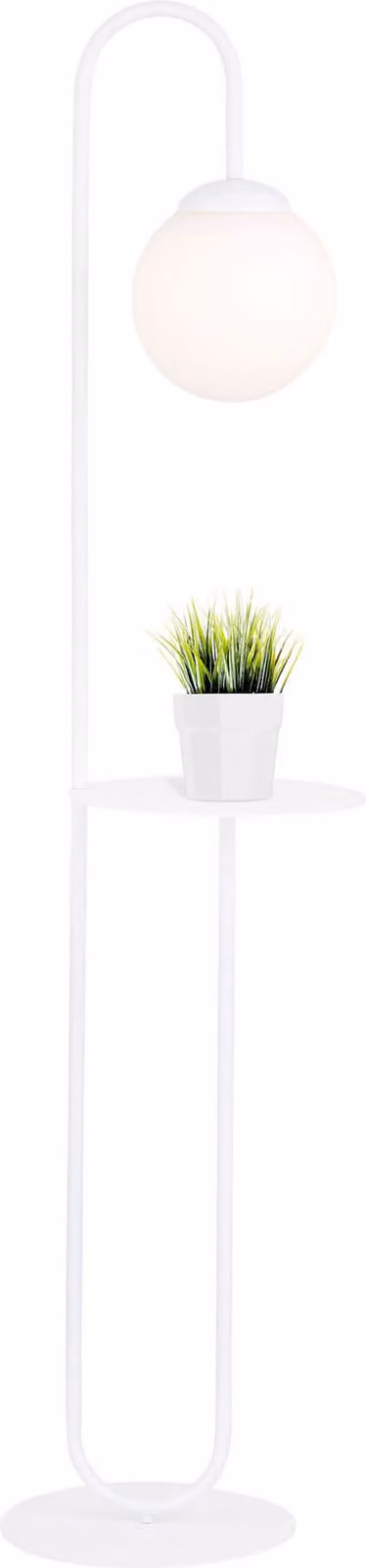 Lampada da terra con tavolino Emibig 1xE14 10W BARI bianca 1236/LP2