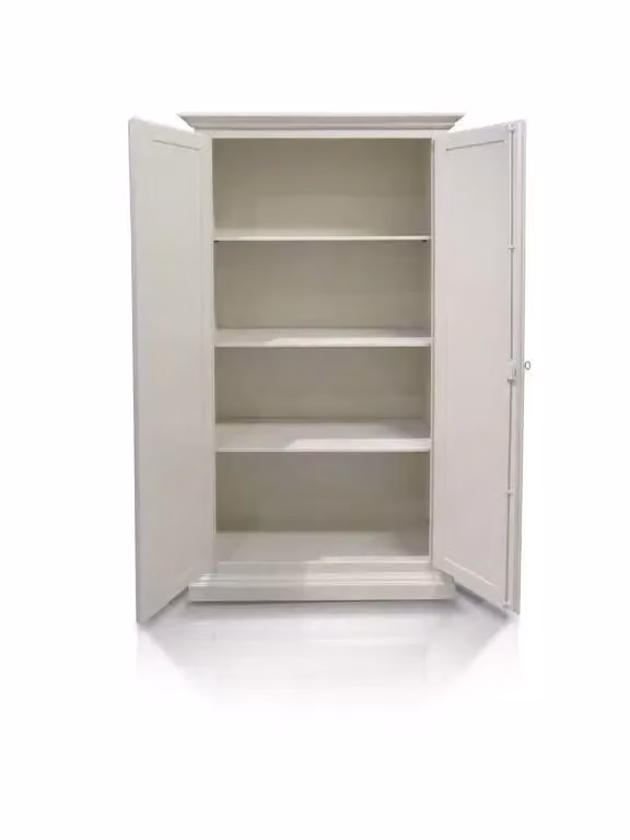 Armadietto dispensa in legno bianco con 2 ante e ripiani interni Mobili 2G L: 90 cm, P: 45 cm, H: 180 cm – 2