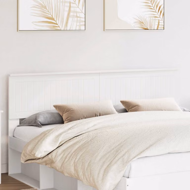 Testiera per letto moderna vidaXL in legno ingegnerizzato bianco L: 183 cm, H: 70 cm, P: 12,59 cm