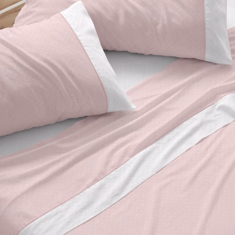 Set di lenzuola bianche, adatto a letti da 80 cm di larghezza (disponibili anche altre misure), design 238, colore corallo (80 x 190/200 cm)