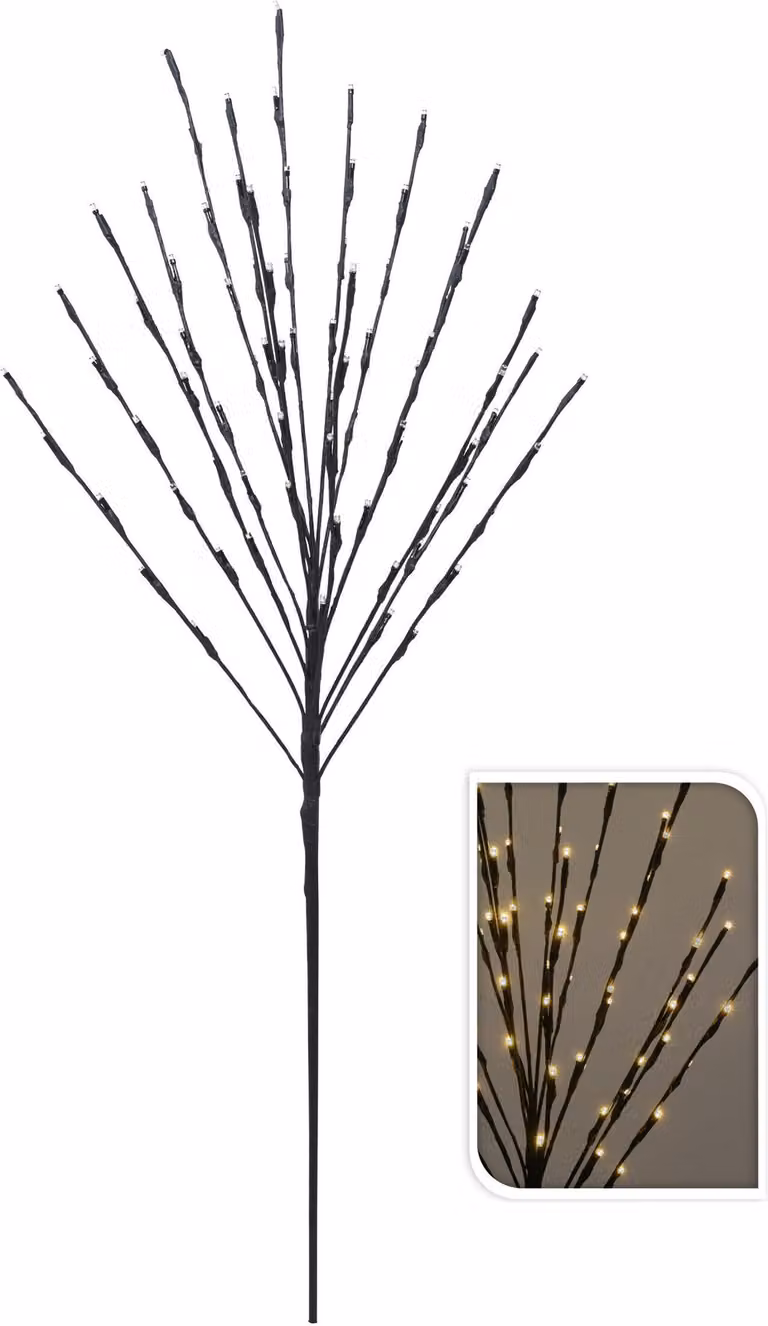 3.08 Albero di Natale illuminato 80 LED - 110 cm - doppio timer, batteria, esterno