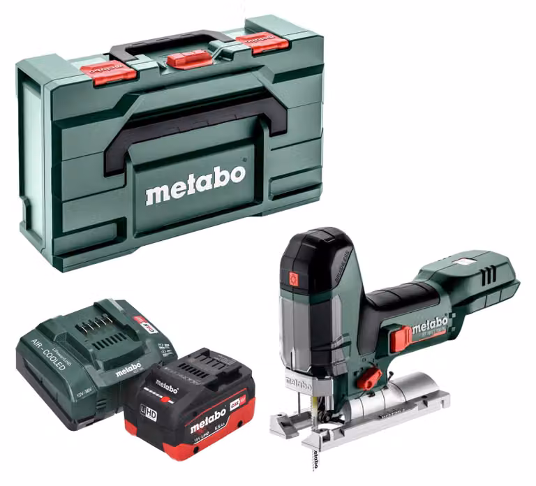 Metabo ST 18 LT 130 BL seghetto alternativo a batteria 18 V 130 mm senza spazzole + 1x batteria LiHD 5,5 Ah + caricatore + metabox