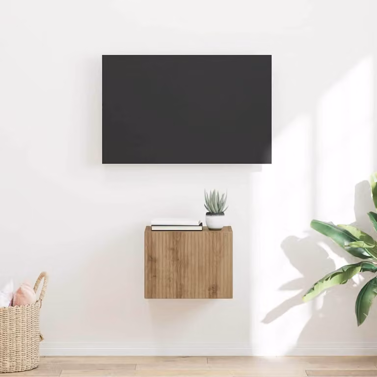 Mobile TV da parete vidaXL in Rovere Artigianale, L 39 cm x P 31 cm x H 29,5 cm