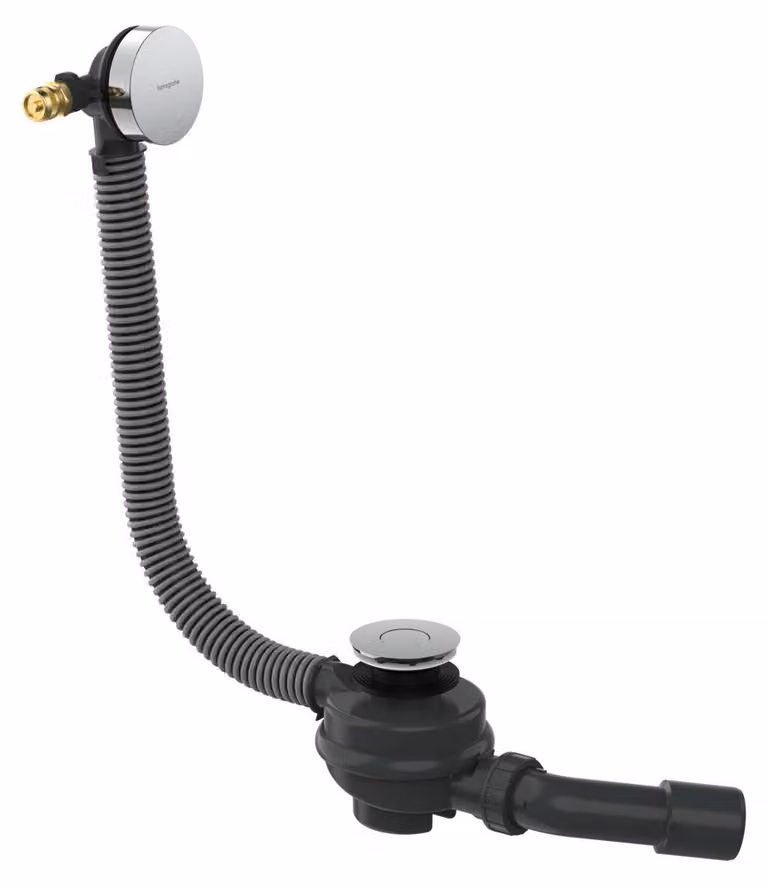 hansgrohe Flexaplus Set complet Garniture de vidage et de trop-plein pour baignoire, chrome, 58154000, 58154000