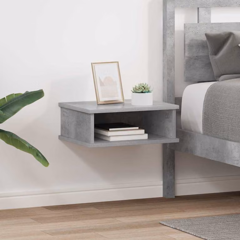 Set di 2 comodini sospesi vidaXL in stile moderno, colore grigio, L 40 cm x P 31 cm x H 15 cm