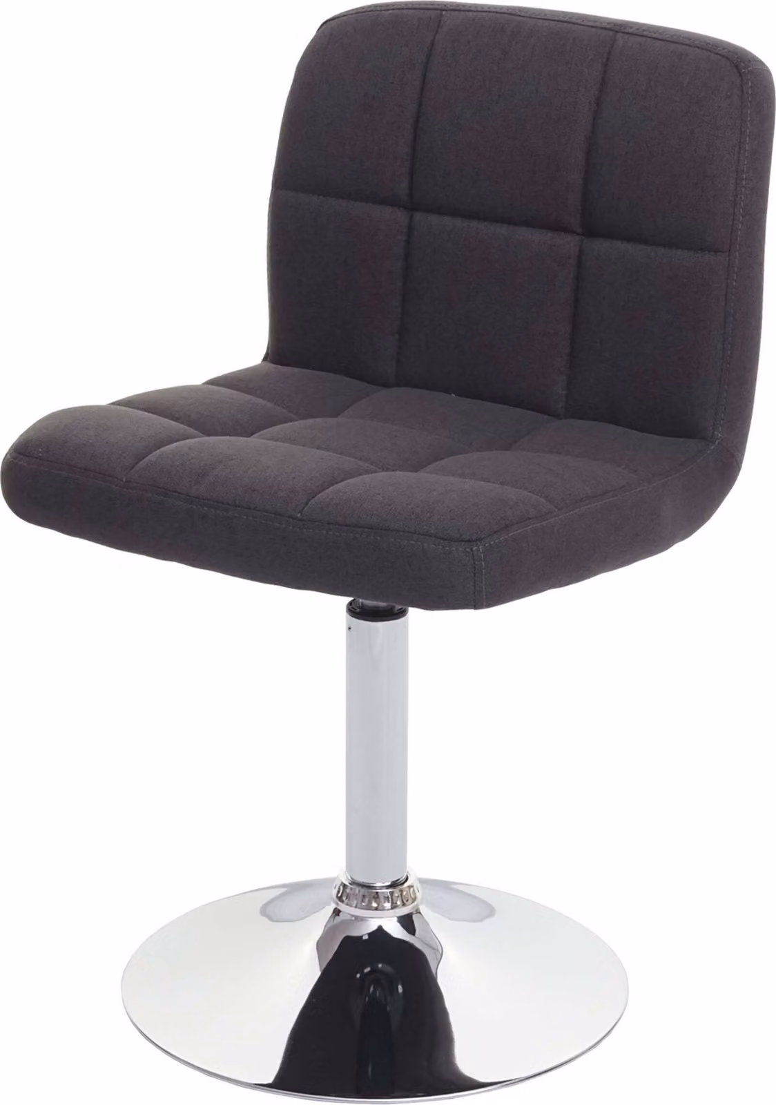 Sedia da sala da pranzo Kavala, sedia da cucina Sedia, girevole certificata MVG ~ tessuto/tessuto grigio scuro, base cromata
