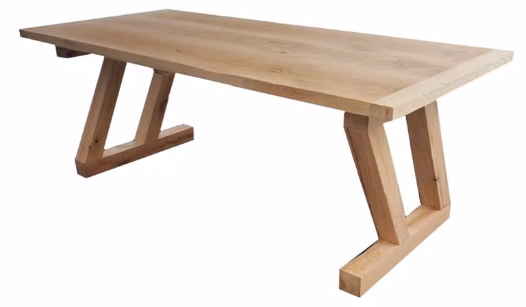 Casa Padrino tavolo da pranzo in legno massiccio - rovere - 200 cm x 100 cm x H78 cm - Versione pesante