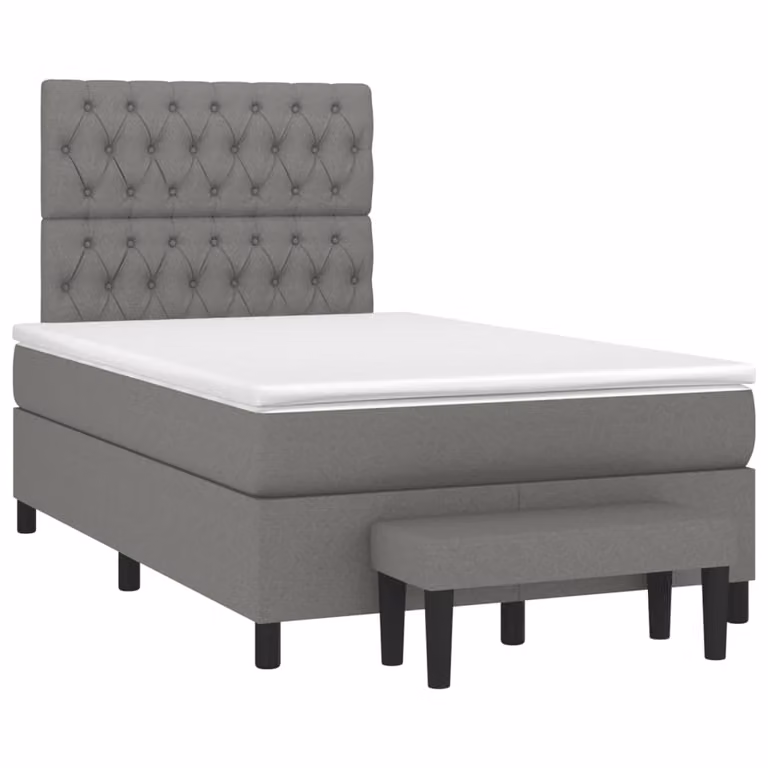Maison Exclusive - Letto boxspring con materasso grigio scuro 120x190 cm Tessuto