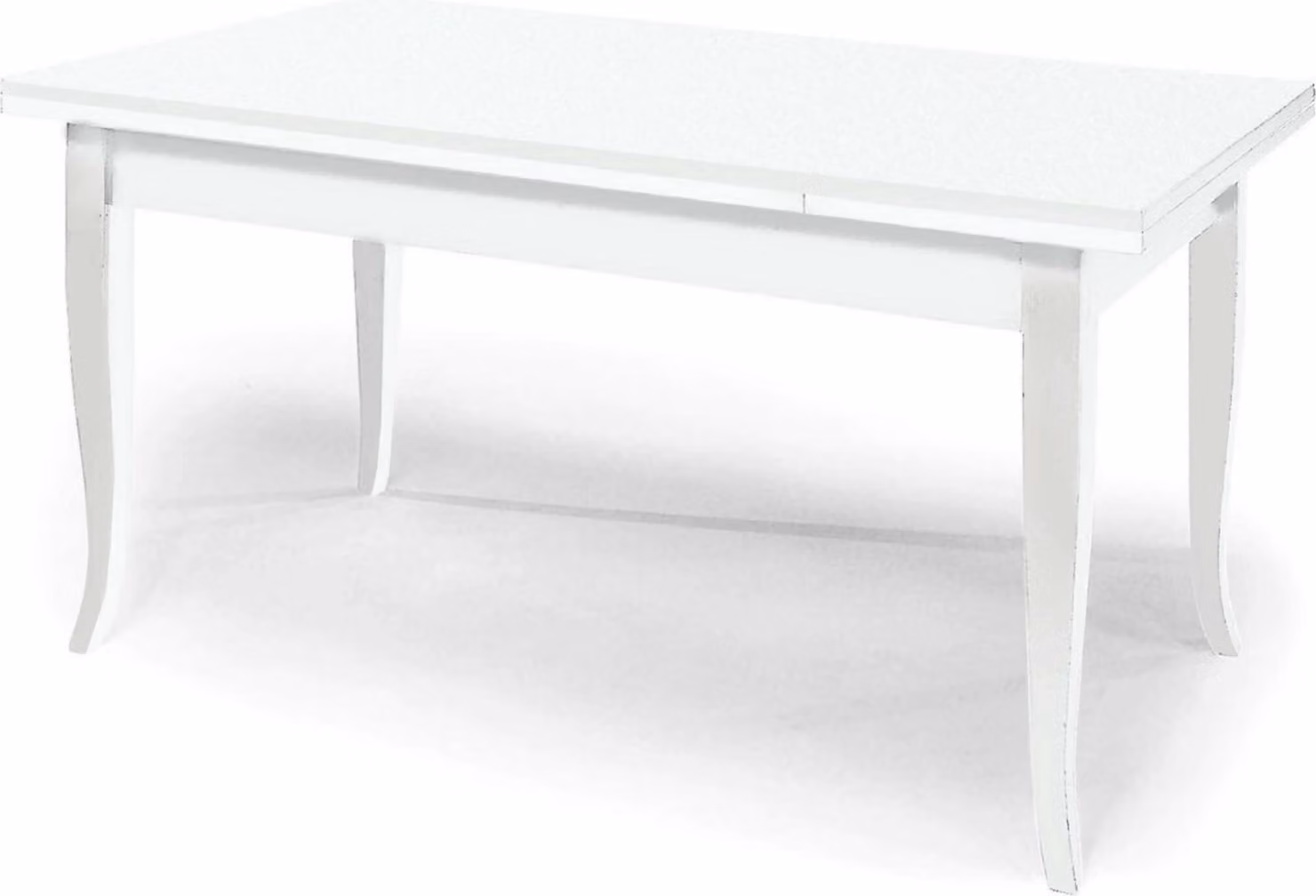 Milani Home - tavolo da pranzo allungabile 100-150 x 70 cm, bianco, legno massello