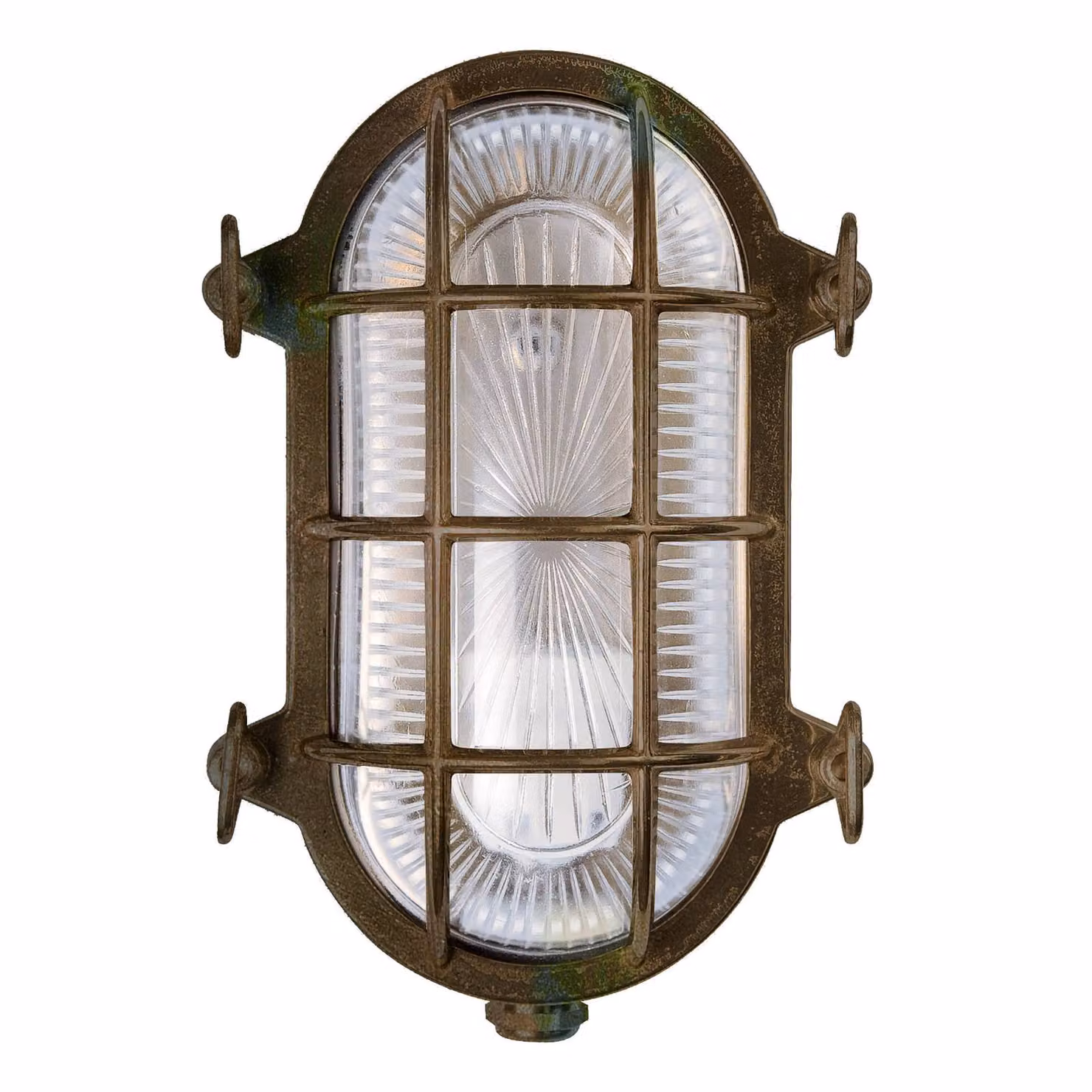 Moretti Luce Applique Tortuga oval 22,5cm ottone ant/traspar Tortuga, dimmerabile, Bronzo / Ottone antico, Ottone, Marittimo