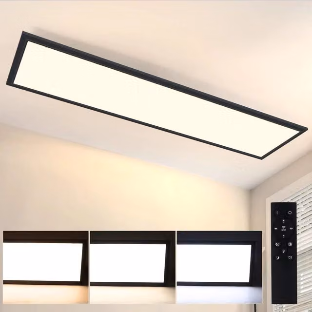 ZMH Lampada da soffitto LED moderna con telecomando e dimmerabile, colore bianco, L: 120 cm