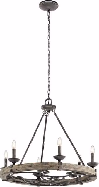 Lampadario a soffitto Taulbee Kichler in metallo grigio con 6 lampadine E14 dimmabile – 1