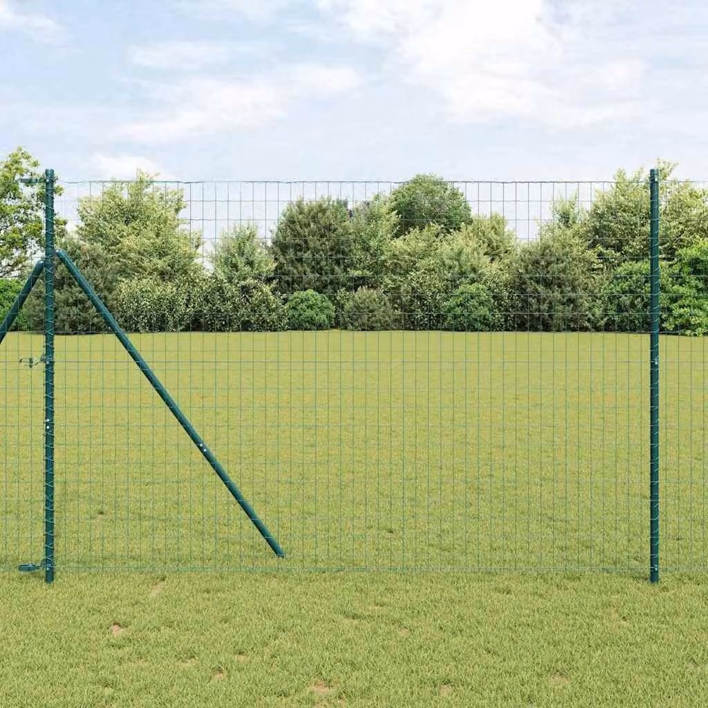 Maison Exclusive - Recinzione in ferro rivestito in PVC, verde, dimensioni 1,6 x 10 metri