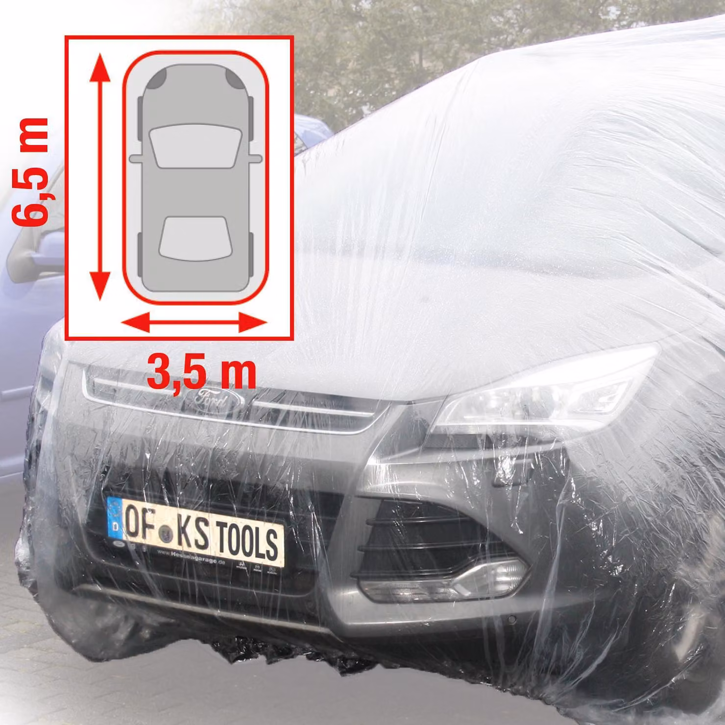KS Tools Garage in plastica, trasparente, 6,5 x 3,5 m