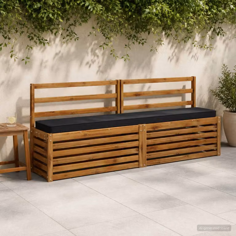 vidaXL Cuscini per Panchina a 2 Pezzi VUGHT 2 pcs 100% Poliestere Nero