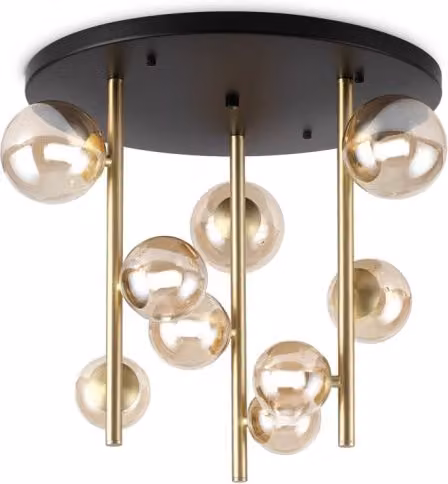 Plafoniera Contemporanea Perlage Metallo Nero 9 Luci G9 15W 3000K Ip20