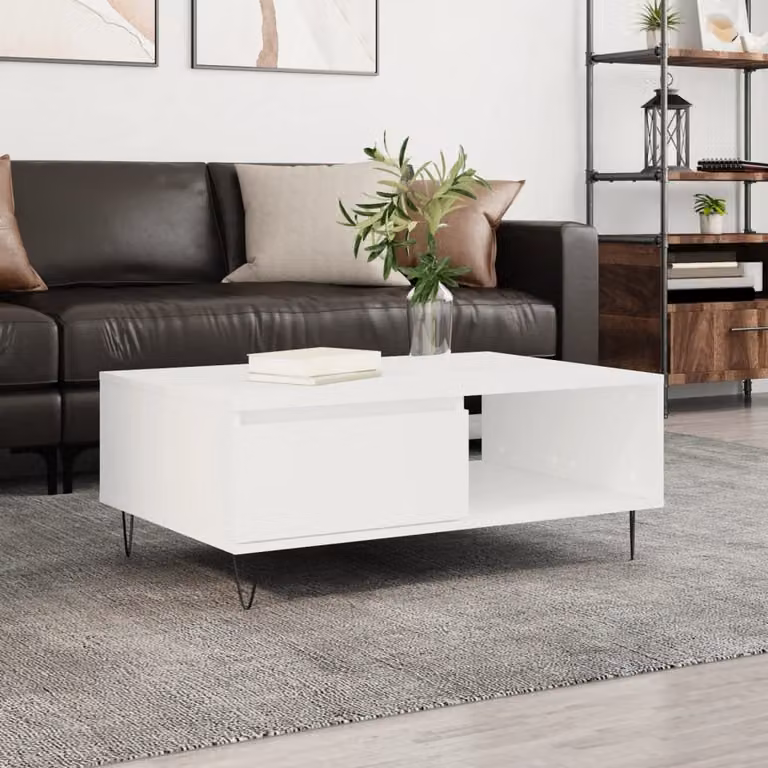 Maison Exclusive - Tavolino bianco 90x60x35 cm Materiale ligneo
