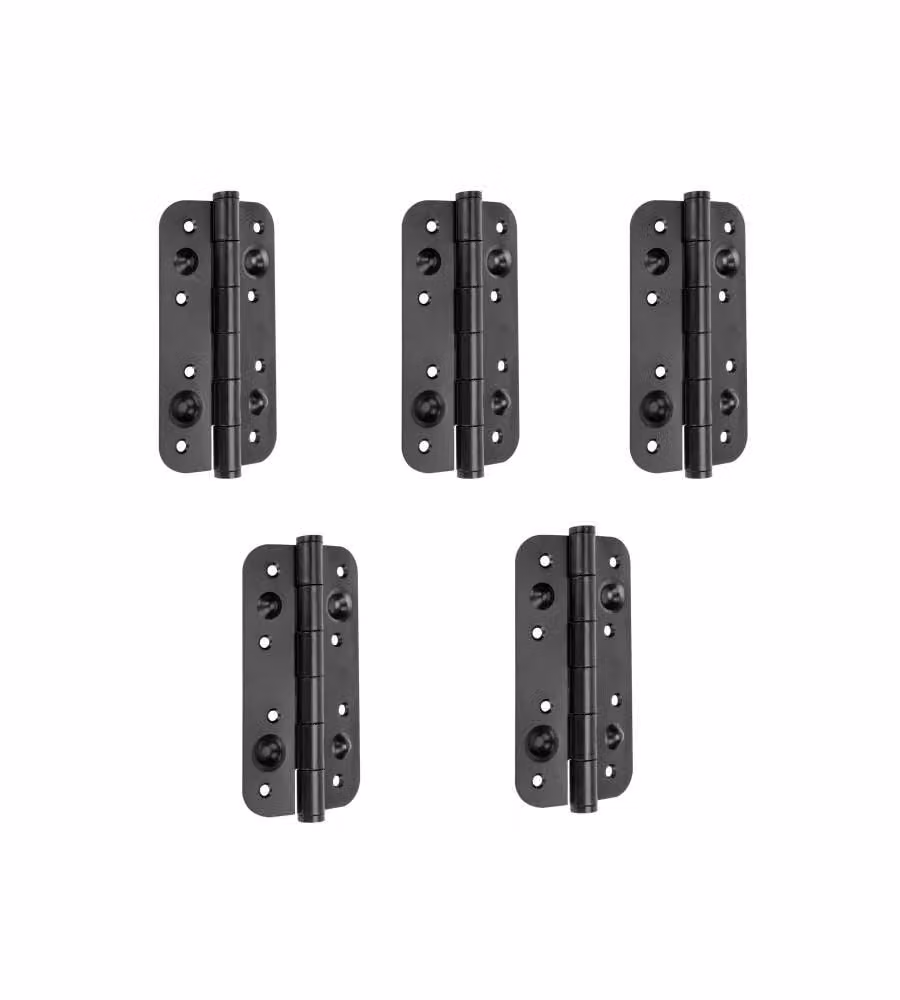 Lotto di 5 cerniere anti-leva Emuca per porte di sicurezza in acciaio nero, 150 x 80 mm