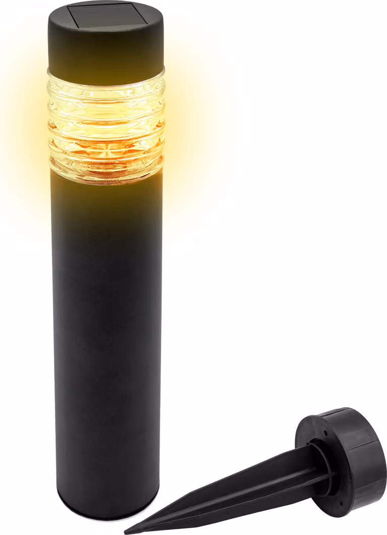 1.03 Lampada solare da giardino in metallo XXL - circa 42 x 8 cm - Lampada solare da passeggio - Colore: antracite (1 pezzo)