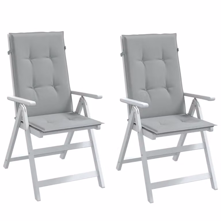 Set di 2 cuscini per schienale sedia vidaXL in tessuto grigio mélange, L 120 cm x P 50 cm x H 4 cm