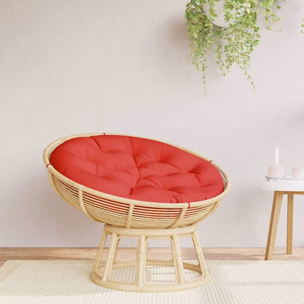 vidaXL Cuscino Rotondo Rosso in Tessuto Oxford Idrorepellente e Traspirante Ø 100 x 11 cm