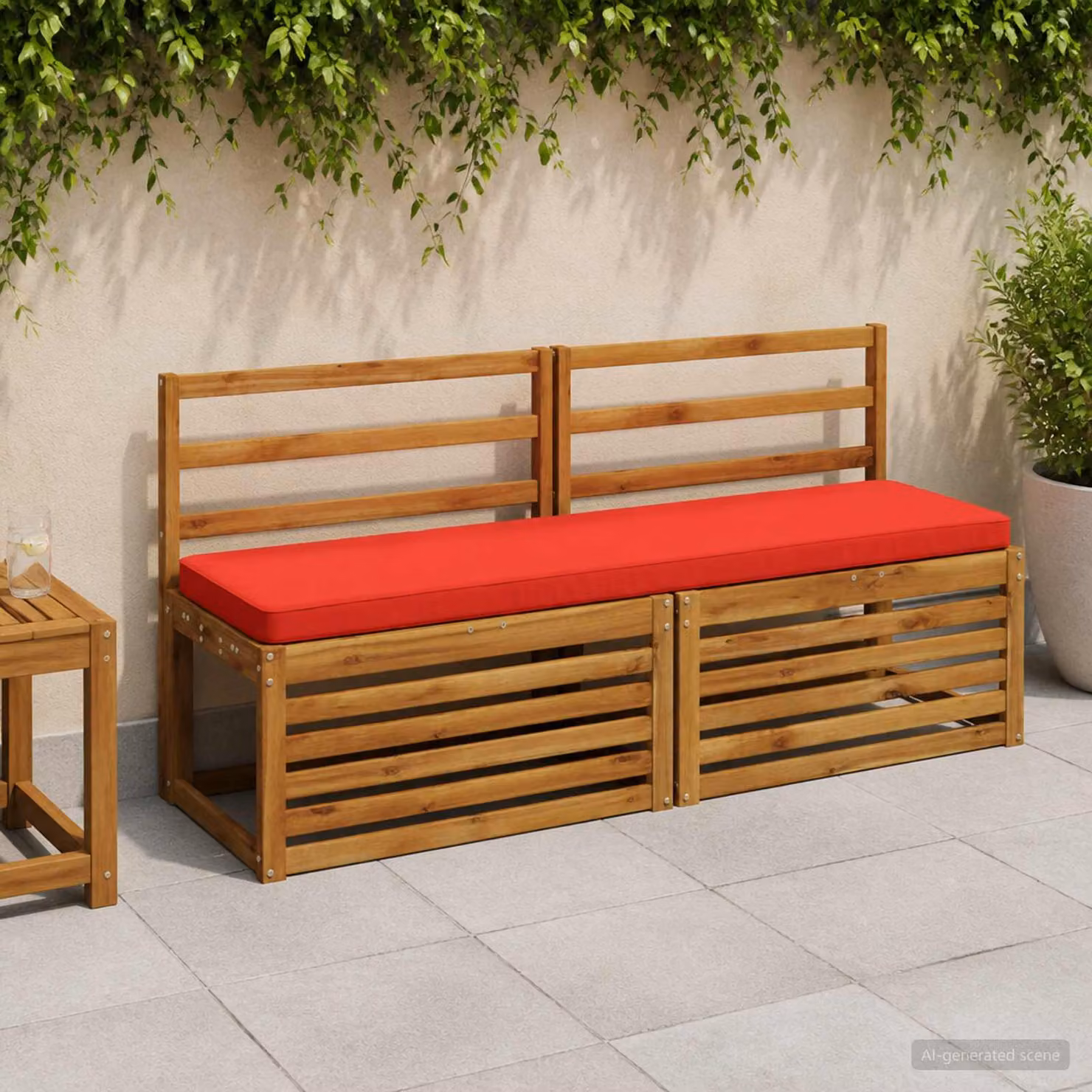Cuscino per panchina vidaXL VUGHT rosso in poliestere con rivestimento rimovibile e resistente ai raggi UV