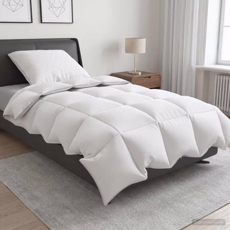 Set di 2 piumoni vidaXL FULDA in piume d'oca al 90%, bianchi, L x P: 150 x 200 cm