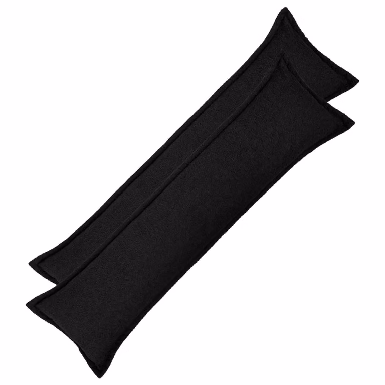 Set di 2 federe vidaXL HOUTEN in tessuto bouclé nero, L 145 cm x L 40 cm