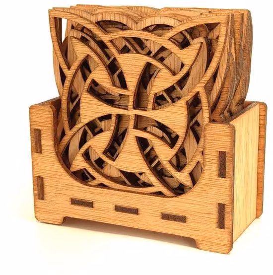 Set di rondelle in legno, 12 pezzi, 9x9 cm, elegante