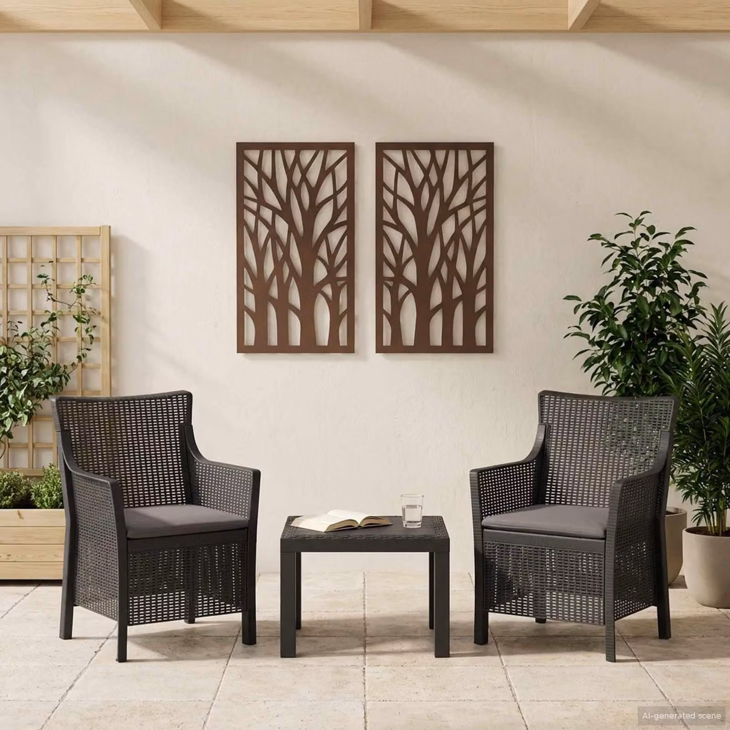 Maison Exclusive - Set da salotto, 3 pezzi, colore antracite, materiale: polipropilene